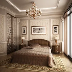 Dark bedroom design in classic style