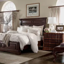 Dark bedroom design in classic style