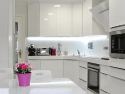 White corner modern kitchens in the interior photo