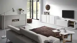 Дизайн интерьера гостиной с комодом