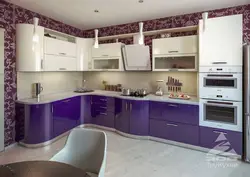 Угловая Кухня Фиолетовая С Белым Фото