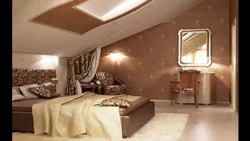 Wallpaper interior bedroom attic