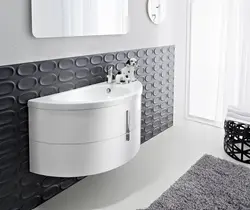 Bathtub with wall-hung sink photo