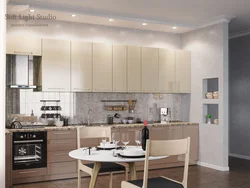 Latte-colored kitchen in the interior