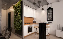 Дизайн кухни студии 35 кв