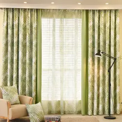 Curtains For The Living Room Green Photo In The Interior