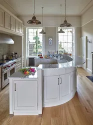 Irregularly shaped kitchen photo