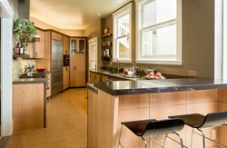 Irregularly shaped kitchen photo