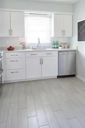 Gray Tiles In The Kitchen On The Floor Photo In The Interior