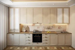 Straight kitchens beige photos