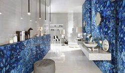 Blue marble bathroom design