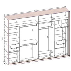 Yotoqxonadagi shkafning diagrammasi fotosurati