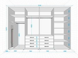 Photo of bedroom closet diagram