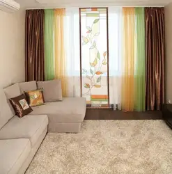 Carpet with a corner sofa in the living room interior photo