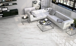 White Marble On The Floor In The Living Room Interior