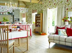 Wallpaper for the kitchen in a country house photo