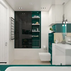 Bathroom In Emerald Color Design