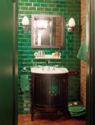 Bathroom in emerald color design