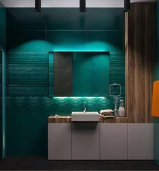 Bathroom In Emerald Color Design