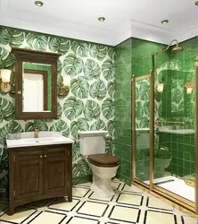 Bathroom in emerald color design