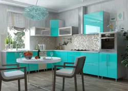 Color combination with turquoise in the kitchen interior