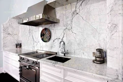 Wallpaper for the kitchen marbled photo