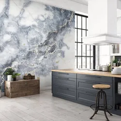 Wallpaper For The Kitchen Marbled Photo