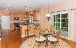 Peach-Colored Kitchen In The Interior Photo