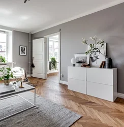 White walls in the living room interior