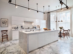 Style interior marble kitchen