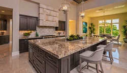 Style interior marble kitchen