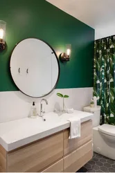 Bathroom design in emerald tones