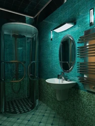 Дизайн ванной в изумрудных тонах