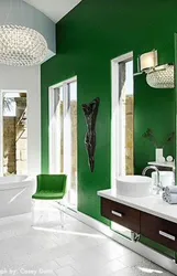 Bathroom design in emerald tones