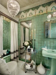 Bathroom design in emerald tones