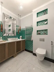 Bathroom design in emerald tones