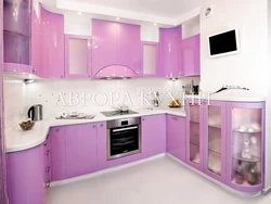 Kitchen in purple tone photo