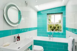 Bathroom design in turquoise tone photo