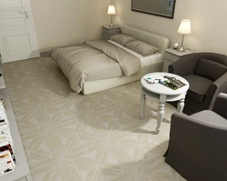 Bedroom Interior With Tiles On The Floor