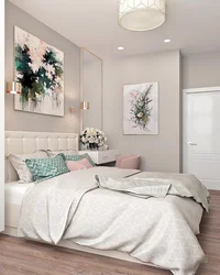 Bedroom Interior With Pastel Wallpaper