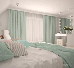 Bedroom Interior With Pastel Wallpaper