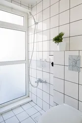 Дизайн ванной с плиткой с затиркой