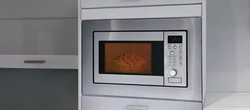 Built-in microwave oven photo in the kitchen interior