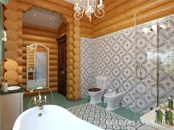 Log Bathroom Interior