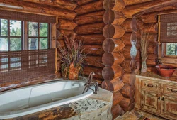 Log bathroom interior