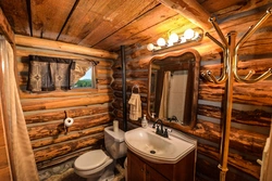 Log bathroom interior