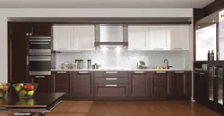 White dark brown kitchen photo