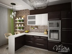 White dark brown kitchen photo