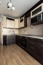 Бело темно коричневая кухня фото