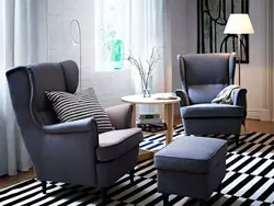 Modern armchairs for the living room interior photo